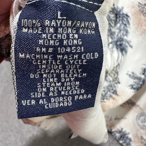 La Cabana Hawaiian Camp Shirt Men Large‎ Rayon Palm Tree Tropical Cruise Resort - Picture 10 of 10